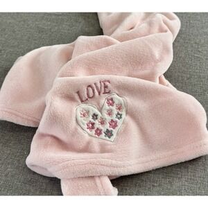Baby Gear Pink Plush Baby Blanket 32x30 LOVE Floral Heart Security Lovey